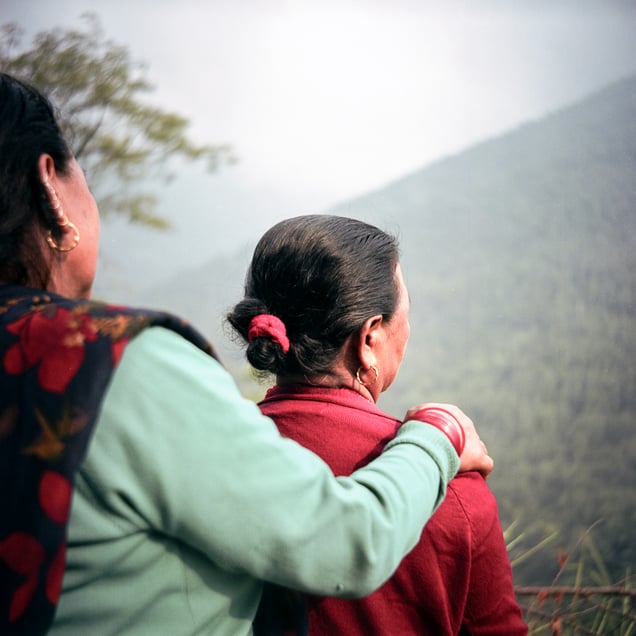 Paisamaya Gurung (left), 58, from Naiche, and Buddhimaya Tamang, 60, from Thulobesi in Lamjung, were married in their teens and bonded as mitinis as their husbands were mits too. In the Gurung language, a mitini is called ‘nyalso’.