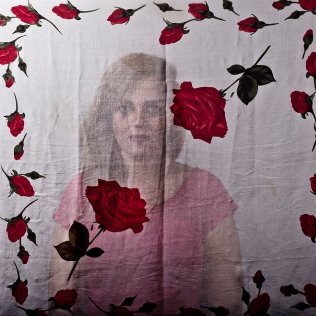 Asal, an Iranian woman is photographed through the fabric of her hijab (the Islamic headscarf worn by women in the presence adult men who are not members of her immediate family). Since the Islamic revolution in 1979, Iranian women are not allowed to be seen in public without proper Islamic head dress in Iran. Not wearing a proper hijab is illegal and can result in arrest by a special police unit,