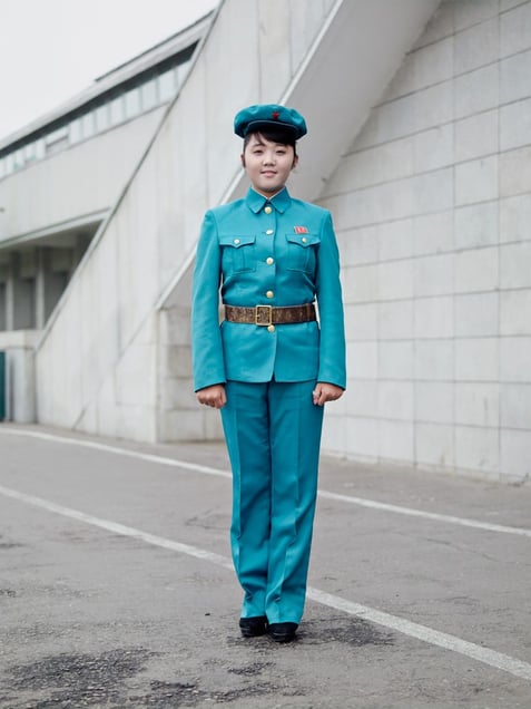 Guard in Blue, Pyongyang, North Korea, 2015