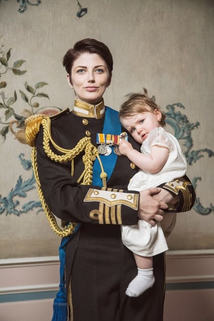 British navy captain with a child