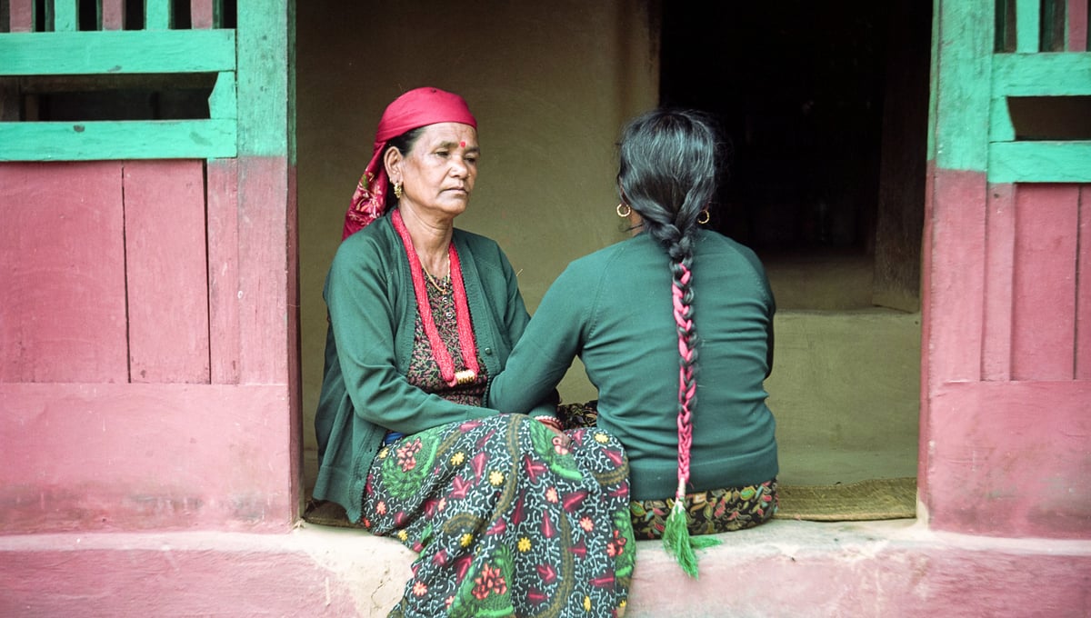 Tilmaya Thapa (left), 60, from Thulobesi, and Lokmaya Gurung, 59, from Naiche, reunited after three months. They met at school, where they could only study up to the primary level before both were married off.