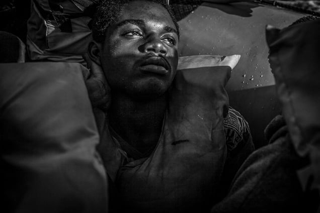 An exhausted migrant