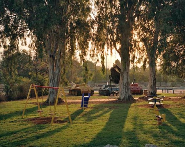 Children’s playground, Kiryat Shmona, northern Israel. From "Forensic Traces of War" © Simon Norfolk
