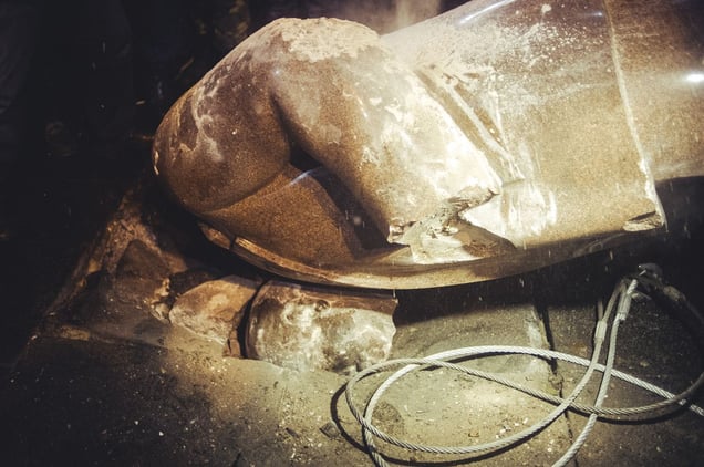 The Lenin statue was toppled in Kiev, Ukraine, December 8, 2013.