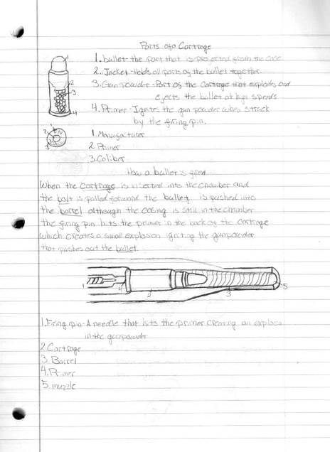 Sharrod's drawing of a bullet. From the series "I slowly watched him disappear" © Jason Hanasik