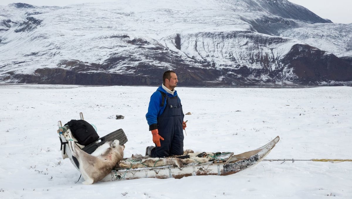 Kim on his sled, Saqqaq