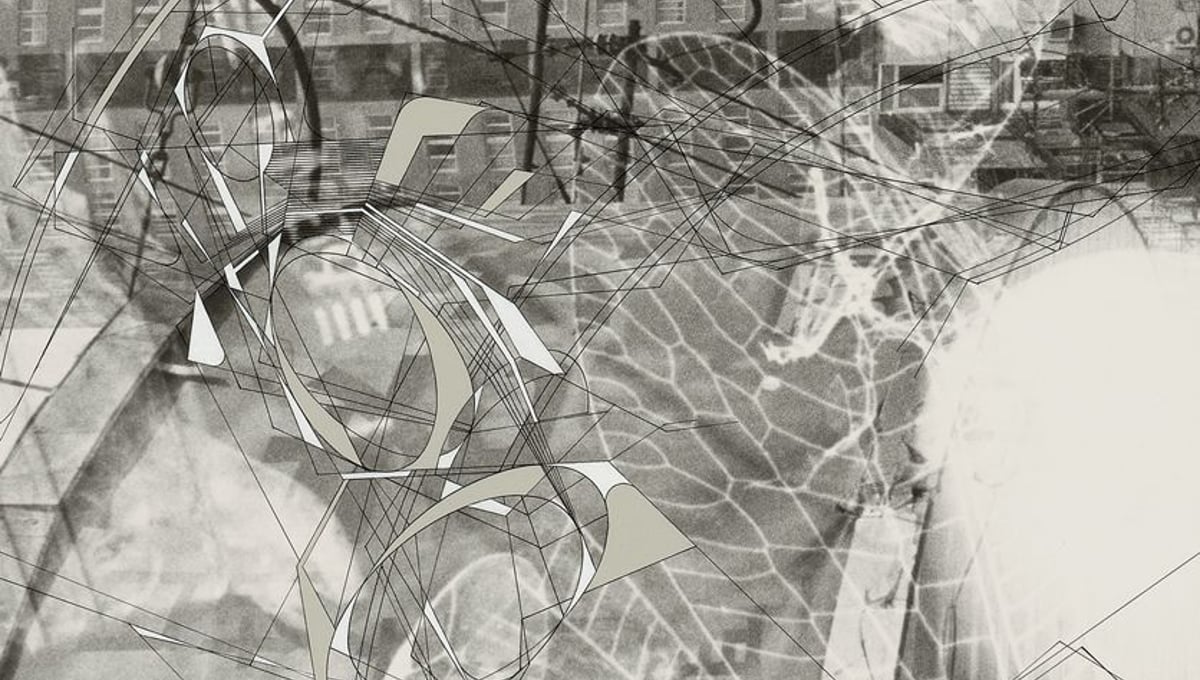 Detail of "Traceryscape - SH521", painting on gelatin-silver print, from the series Traceryscape © Aki Lumi