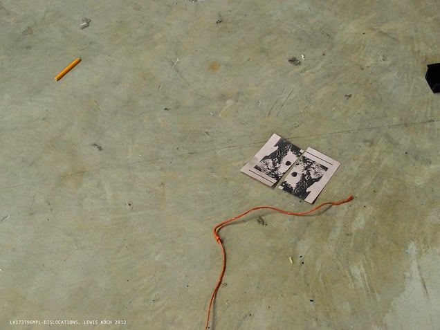 One of '12Dislocations,' in Bookless' installation/event, Madison (WI) Public Library, 2012