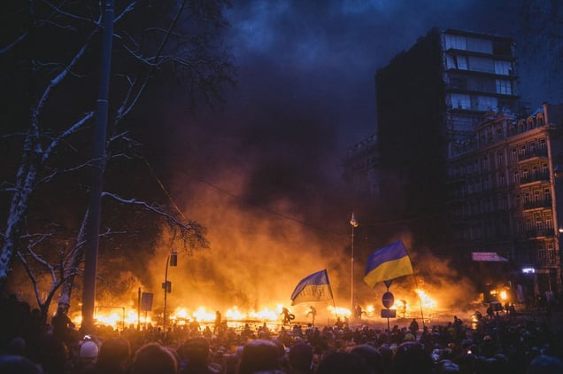 For a few days barricades was burning on Hrushevskoho street, they were all the time with new tires and Molotov cocktails. Kiev, Jan. 23, 2014
