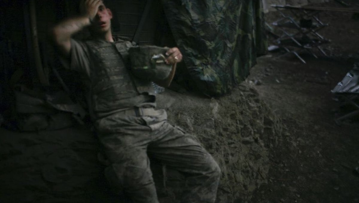 World Press Photo of the Year 2007 © Tim Hetherington, UK, for Vanity Fair. American soldier resting at bunker, Korengal Valley, Afghanistan, 16 September.