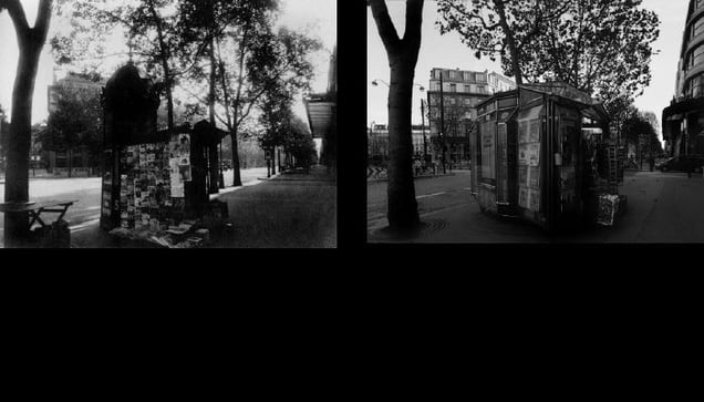 Boulevard de la Madeleine, 1925, © Eugene Atget. Boulevard de la Madeleine, 1998, © Christopher Rauschenberg.