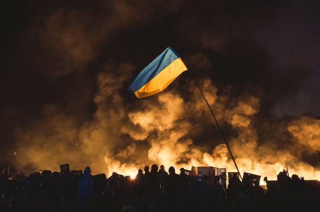 During another assault of the Maidan by police all the tents were burned. Kiev, Feb. 20, 2014