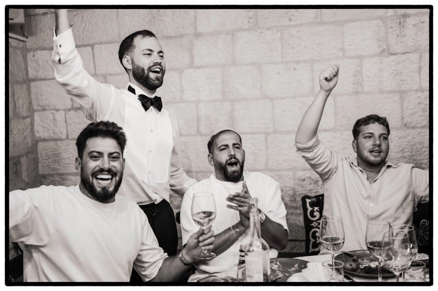 Israel, Jerusalem, black and white photo, street, wedding