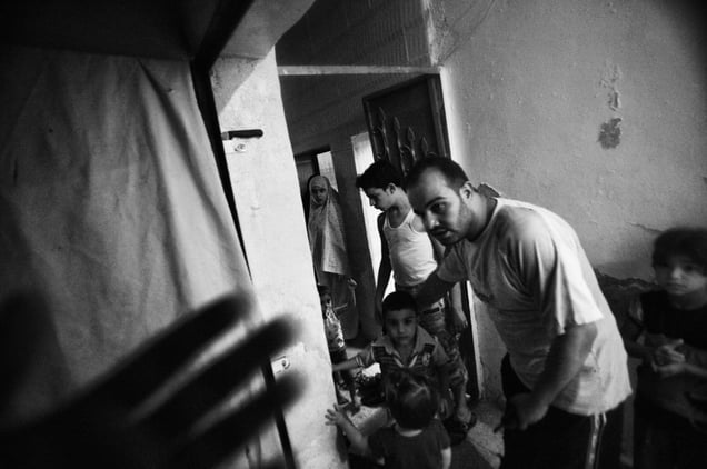 To the basement while bombed, Aleppo