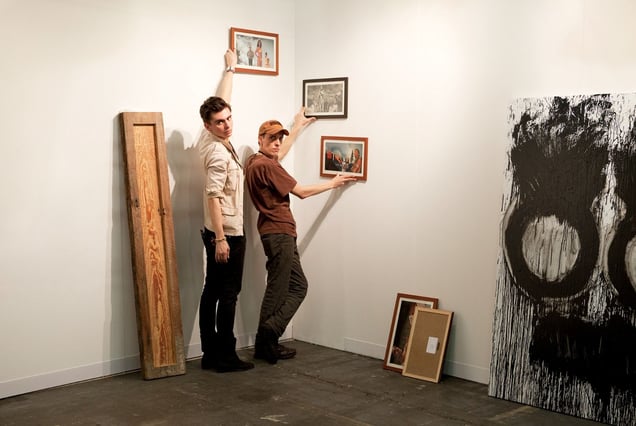 Anne de Villepoix, Armory Show 2011  Artists: Ion Barladeanu, Joyce Pensato  © Andy Freeberg
