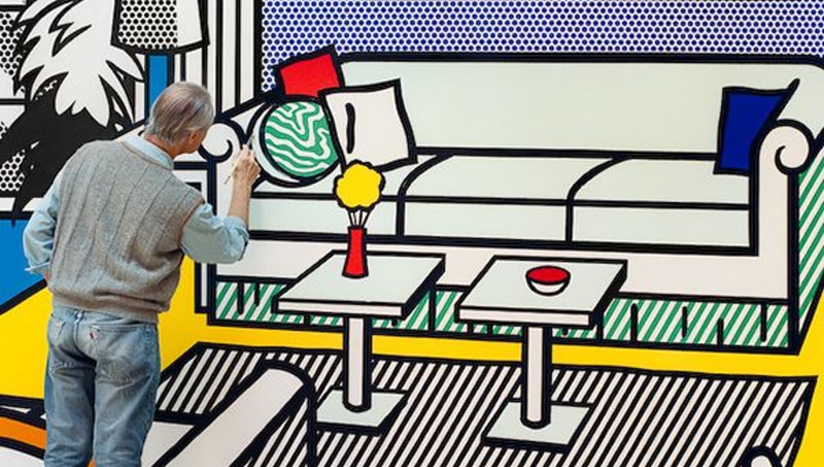 Roy in Yellow Interior, 1991, from the series Inside Roy Lichtenstein's Studio © Laurie Lambrecht, 1990-1992