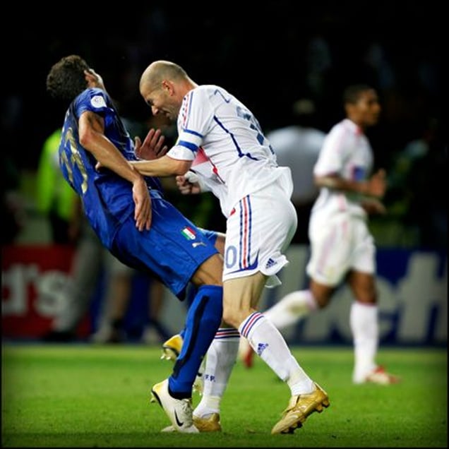 1st prize Sports Action Stories, © Peter Schols, The Netherlands, Dagblad De Limburger/GPD/Reuters, Zidane?s exit from World Cup final, Berlin, 9 July