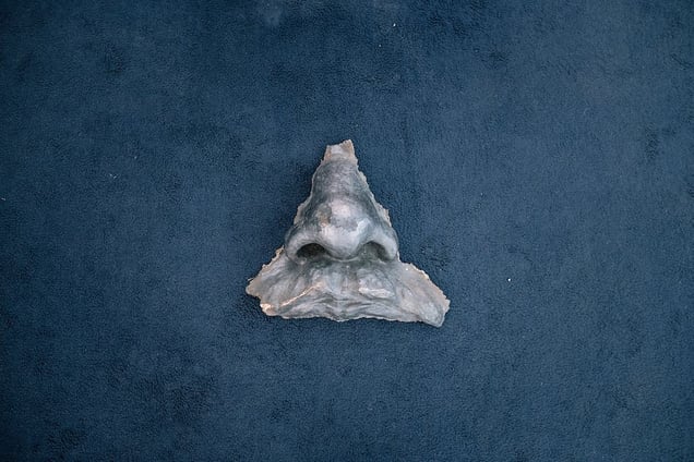 This nose belonged to a 28-foot-tall statue of Lenin, once the largest in Ukraine. It is now on display at the Pinchuk Art Centre in Kiev as part of Yevgenia Belorusetsís installation, "Let's Put Lenin's Head Back Together." Kyiv, 5 February 2016. © Niels Ackermann / Lundi13