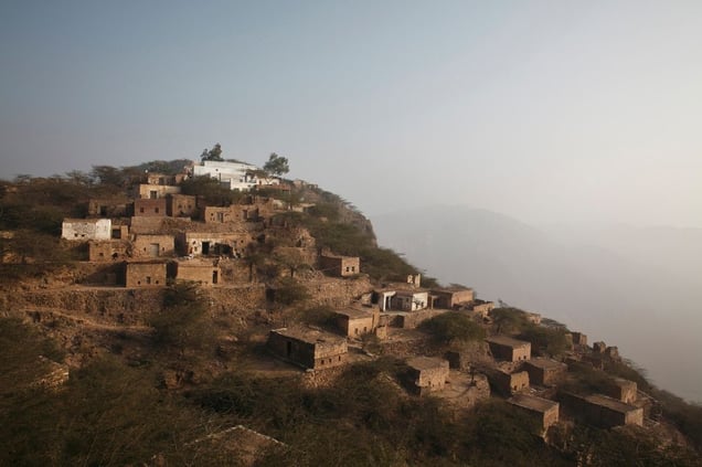 A village of salt miners that all work in the Khewra salt mine several hundred meters below.