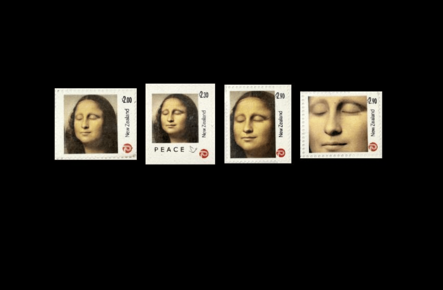 mona lisa stamp 3rd edition  NZ limited worldwide edition of 50 