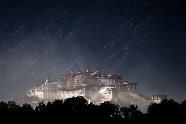 Lhasa, Tibet: Potala Palace in a late afternoon sendstorm. © Matjaz Krivic