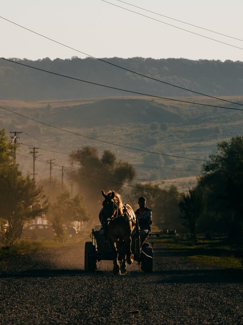 Dusty village roads