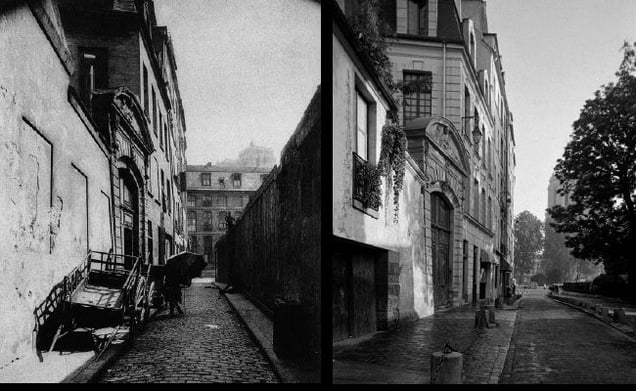 Rue Saint-Julien-le-Pauvre, 1898, © Eugene Atget. Rue Saint-Julien-le-Pauvre, 1997, © Christopher Rauschenberg.
