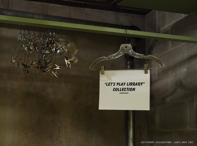 One of '12Dislocations,' in Bookless' installation/event, Madison (WI) Public Library, 2012
