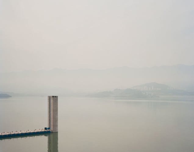 Three Gorges Dam VII, Yichang, Hubei Province. From the series "Yangtze, The Long River" © Nadav Kander. Courtesy Flowers Gallery.