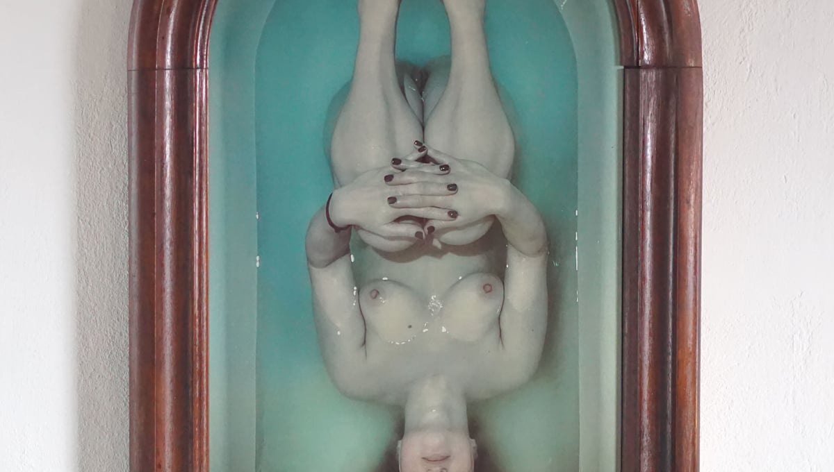 Photograph of the final framed work on the wall. 47 cm x 77 cm.