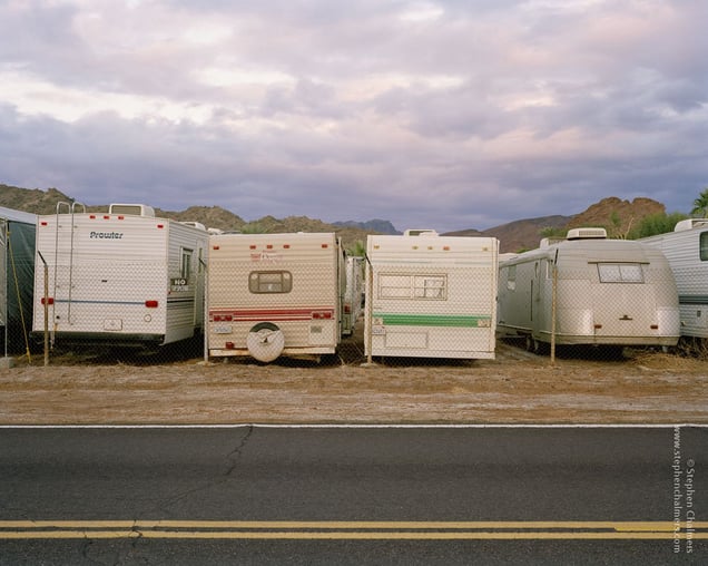 Abandoned RVs at Sunrise, from the series, Transience © Stephen Chalmers