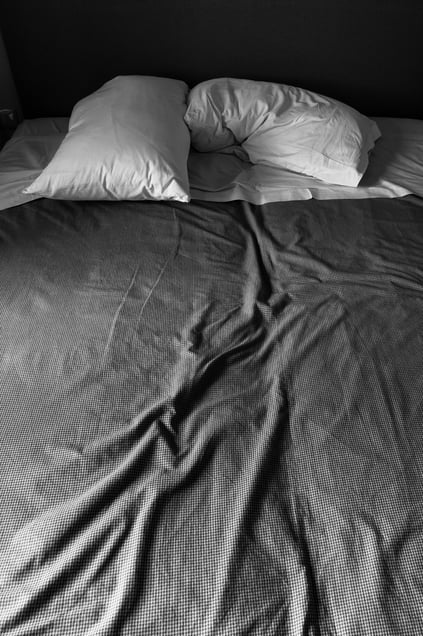 bed blanket pillows, no body