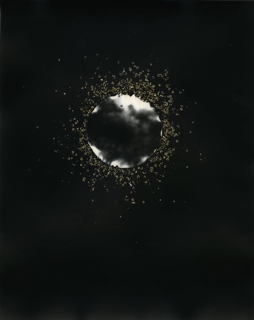 Gunpowder Moon 2011. 10x8 Unique gunpowder generated gelatin silver print.