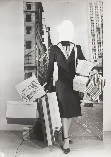 Mode-Montage, ca. 1950. Gelatin silver print. Vintage print. Collection Helaine and Yorick Blumenfeld, Courtesy of Modernism Inc., San Francisco © The Estate of Erwin Blumenfeld