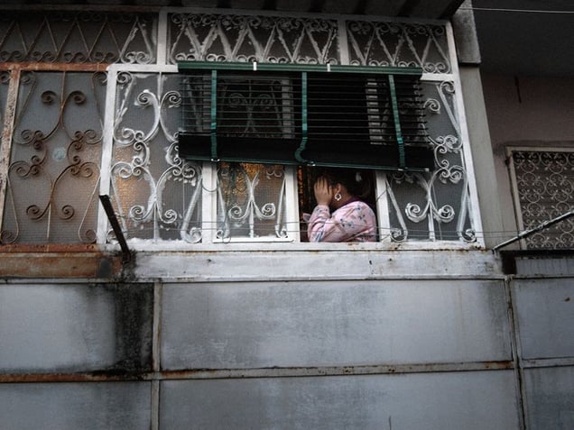 La Vela Rossa (The Red Sail), 10th floor, Scampia, Naples.
© Valerio Spada.