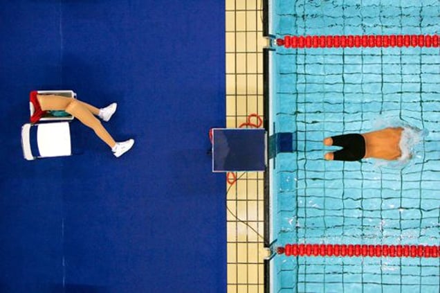 1st prize Sports Action Singles © Bob Martin, United Kingdom, Sports Illustrated, 200m freestyle heats at Paralympic Games. Spanish swimmer Xavi Torres sets off at the start of the 200m freestyle heats at the Paralympic Games in Athens in September. Torres, all of whose limbs have been amputated, went on to come sixth in the 200m finals.