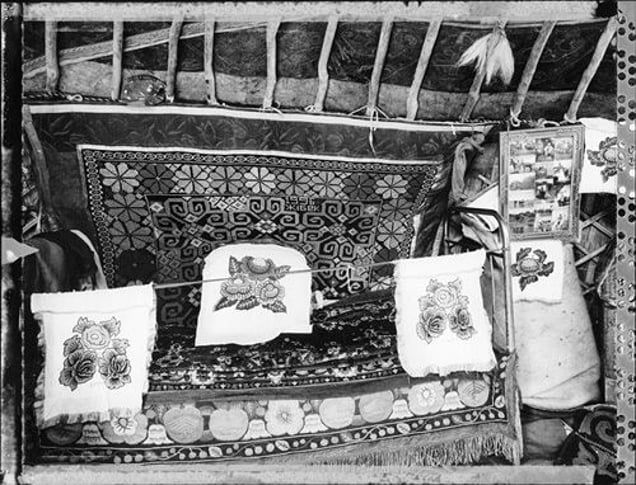 Kazakh Ger Bed (Nomadic Mongolia #45), 2004. © Elaine Ling
