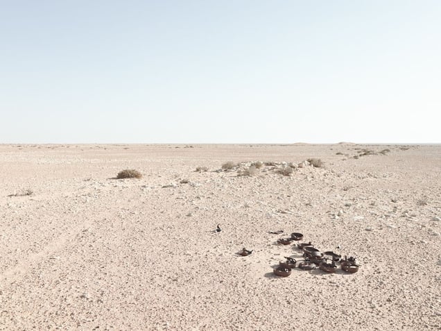 Line of defensive positions in minefield, Bir Hacheim Battlefield, Libya | © Matthew Arnold Photography