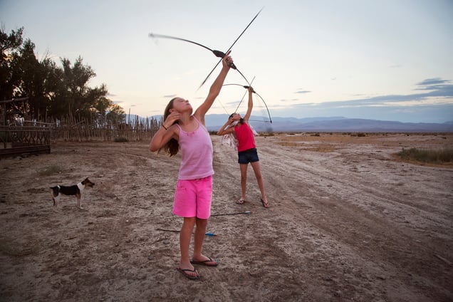 Competition by arrows. Dixie Valley, Nevada 2013