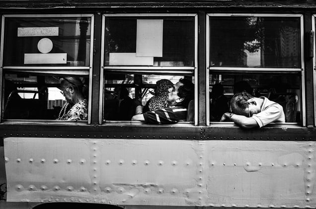 Bangkok rest in the bus, Thailand, 2015