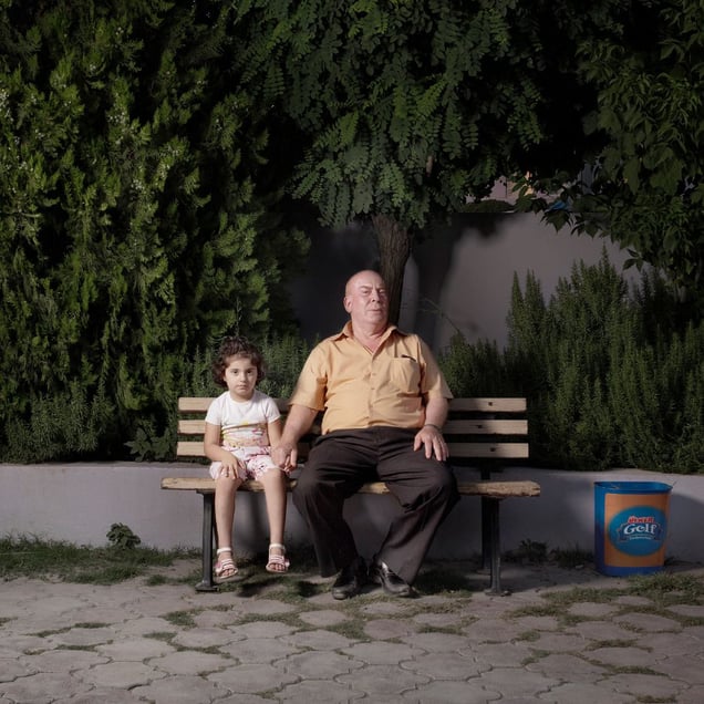 Odisho and granddaughter Maryam, Dream City, Iraq