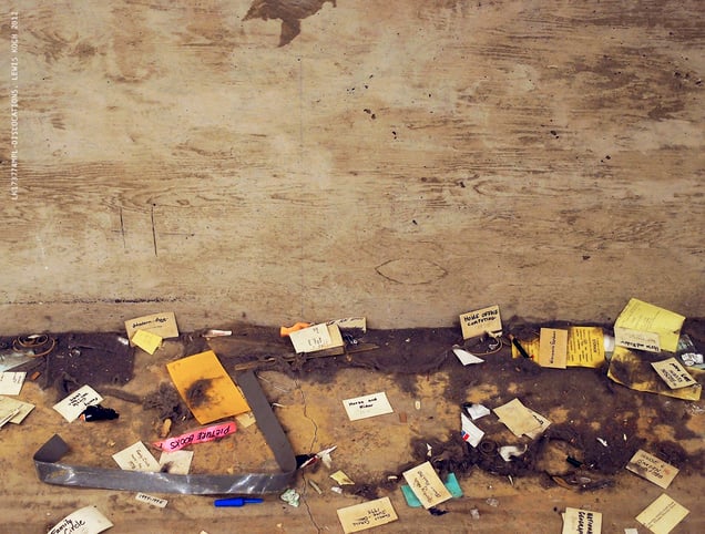 One of '12Dislocations,' in Bookless' installation/event, Madison (WI) Public Library, 2012