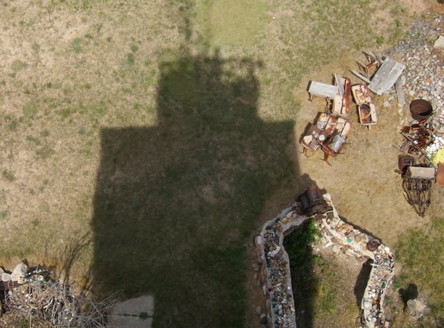 LK atop Tower, shadows, 2010.