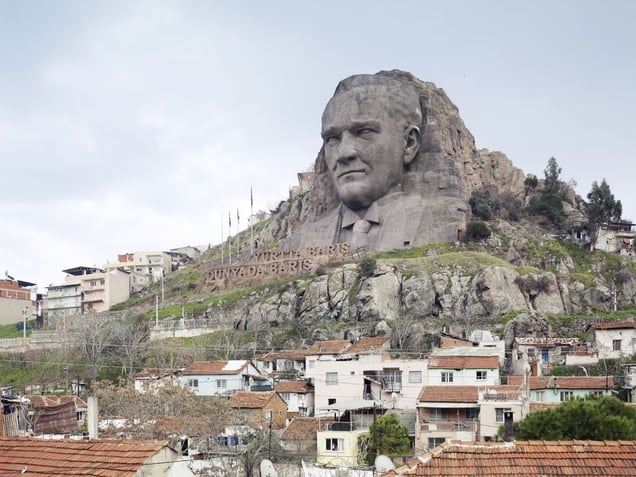 Ataturk Mask. Buca, Izmir, Turkey, 40 m (132 ft). Built in 2009  © Fabrice Fouillet