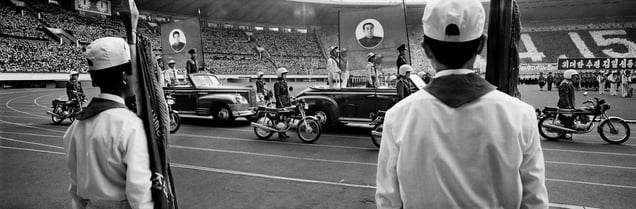 Pyongyang April 2000. Opening ceremony of the anniversary celebrations of Kim Il Sung at the Kim Il Sung Stadium.