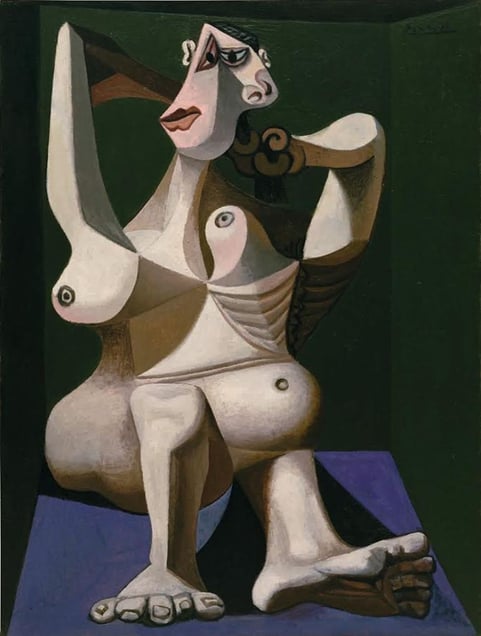 Femme nue se coiffant, June 1940 (Royan)© 2014 Estate of Pablo Picasso / Artists Rights Society (ARS), New York. © The Museum of Modern Art/Licensed by SCALA/Art Resource, NY. Courtesy Gagosian Gallery