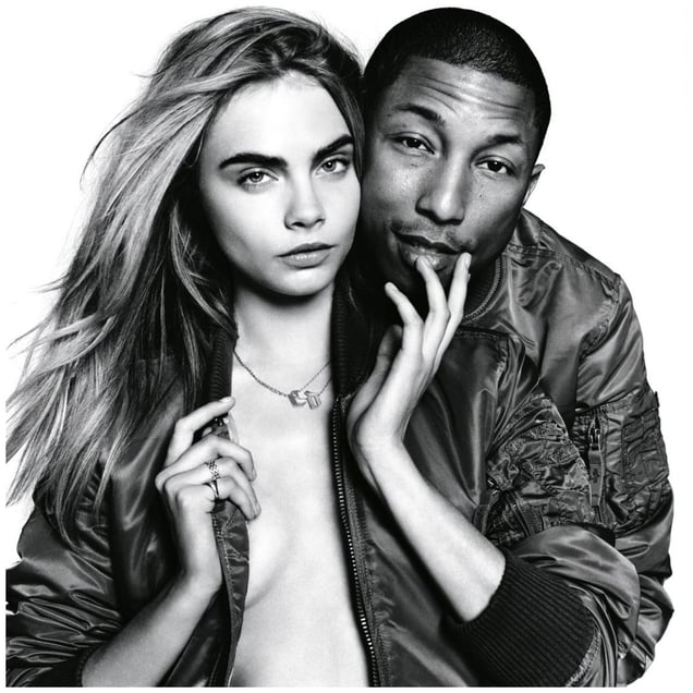 Cara Delevingne with Pharell Williams, 2012 © David Bailey
