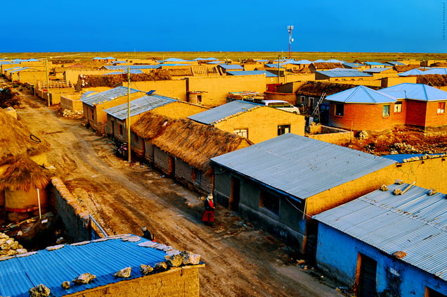 View of the village of Chiapaya from above at dusk