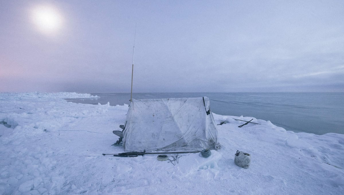 High above the Arctic Circle on sea ice a mile from shore, an Iñupiaq whaling crew watches from a blind for a passing bowhead whale by the light of the moon. The Iñupiat have hunted whales here for at least 2,000 years, but the forces of climate change and globalization are rapidly altering the culture of this remote region.