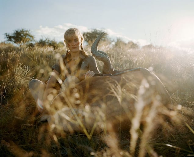 bloodied huntress, namibia-from the series 'hunters'-David Chancellor